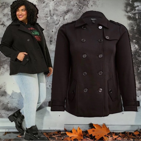 torrid Jackets & Blazers - Torrid Black Fleece Peacoat Jacket Sizes: 1 1XL & 2 2XL NWT